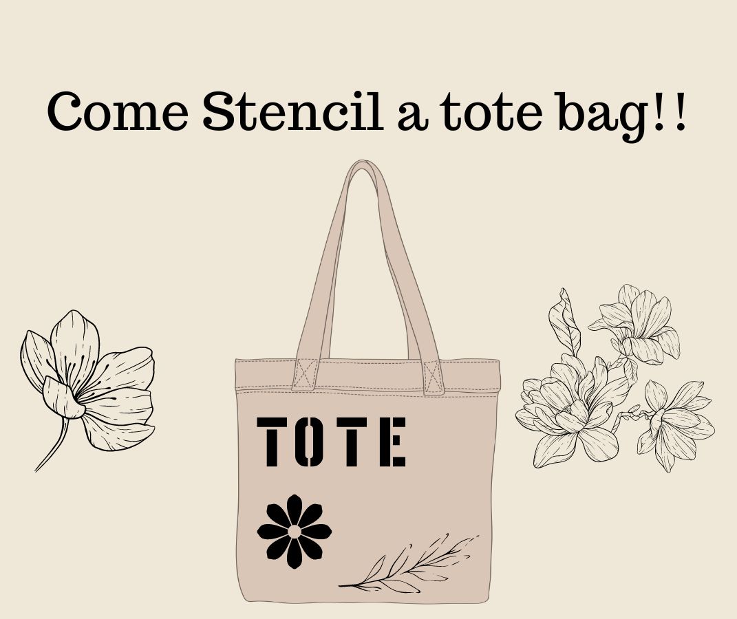 Stenciled Tote Bags
