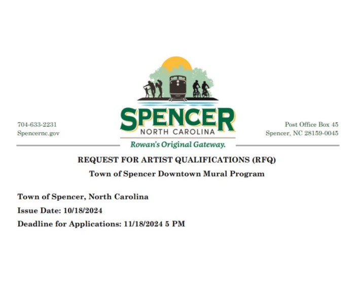 Request for Artist Qualifications (RFQ) Town of Spencer Downtown Mural Program