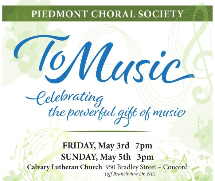 Piedmont Choral Society FREE Concert